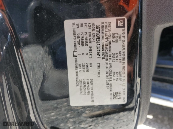 2010 GMC Sierra 1500 SLE with VIN 3GTRKVE32AG241413, listed as a Copart auction lot 46931505 with 182,127 mi miles and Salvage Title. Bid and sale history available at carsss.com. Image 14.