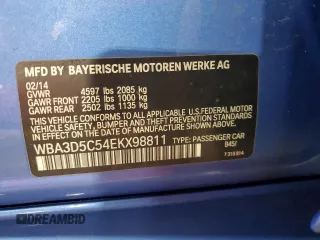 2014 BMW 3 Series 328d xDrive z VIN WBA3D5C54EKX98811, wystawiony jako Copart lot #54424105 z przebiegiem 152 846 mil mil oraz Szkoda całkowita • Salvage title. Historia ofert i sprzedaży dostępna na DreamBid. Obrazek 12.