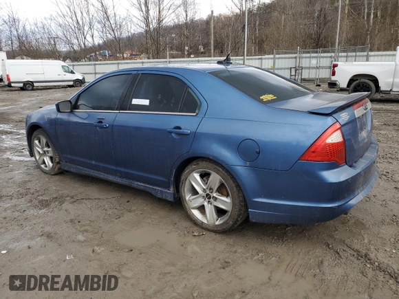 2010 Ford Fusion SPORT with VIN 3FAHP0DC5AR165990, listed as a Copart auction lot 46811185 with 0 mi miles and Salvage Title. Bid and sale history available at carsss.com. Image 2.