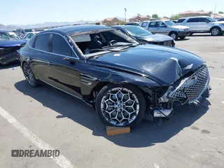 2021 Genesis G80 2.5T with VIN KMTGB4SC7MU073552, listed as a IAAI auction lot 42438593 with 55,112 mi miles and . Bid and sale history available at DreamBid. Image 1.