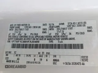2017 Ford F-150 XL с VIN 1FTMF1C88HFA30489, выставлен на аукционе IAAI как лот 42481244 с пробегом 225 026 миль миль и . История ставок и продаж доступна на DreamBid. Изображение 9.