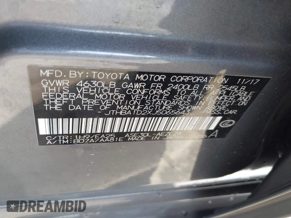 2018 Lexus IS 300 with VIN JTHBA1D2XJ5065643, listed as a IAAI auction lot 41881766 with 65,449 mi miles and . Bid and sale history available at DreamBid. Image 9.