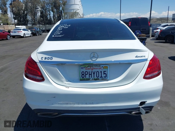 2016 Mercedes-Benz C 300 Luxury with VIN 55SWF4KB1GU136095, listed as a IAAI auction lot 42151655 with 102,583 mi miles and . Bid and sale history available at carsss.com. Image 17.