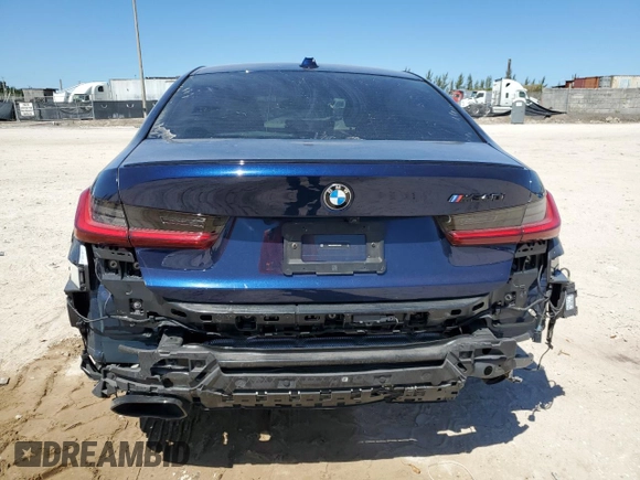 2024 BMW 3 Series M340i with VIN 3MW49FS05R8E12423, listed as a Copart auction lot 49777375 with 0 mi miles and Salvage Title. Bid and sale history available at carsss.com. Image 6.