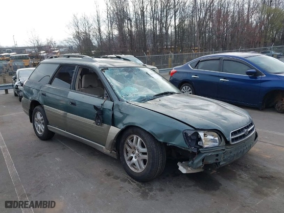 2000 Subaru Legacy Wagon Outback w/GB Equip with VIN 4S3BH6755Y6618462, listed as a IAAI auction lot 41801341 with 279,150 mi miles. Bid and sale history available at carsss.com. Image 1.