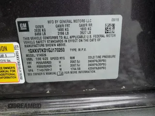 2016 GMC Acadia Denali z VIN 1GKKVTKD1GJ170260, wystawiony jako Copart lot #51815175 z przebiegiem 109 299 mil mil oraz Szkody całkowita. Historia ofert i sprzedaży dostępna na DreamBid. Obrazek 13.