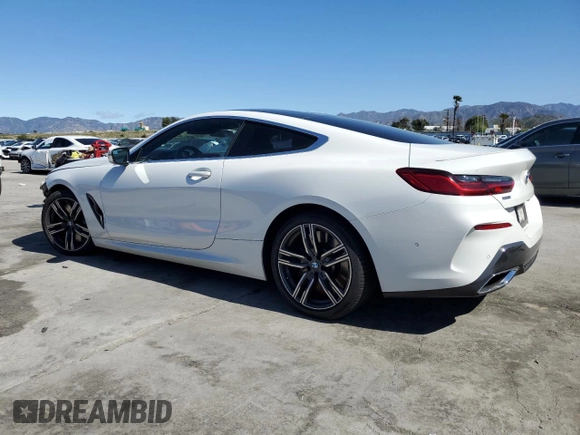 2019 BMW 8 Series M850i xDrive with VIN WBABC4C56KBJ35745, listed as a Copart auction lot 47300595 with 25,996 mi miles and Salvage Title. Bid and sale history available at carsss.com. Image 2.