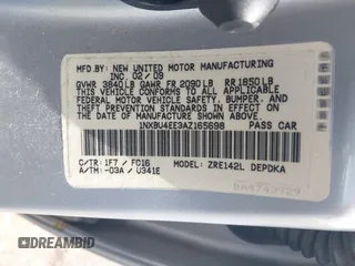 2010 Toyota Corolla with VIN 1NXBU4EE3AZ165698, listed as a IAAI auction lot 42201499 with 79,895 mi miles and . Bid and sale history available at carsss.com. Image 9.