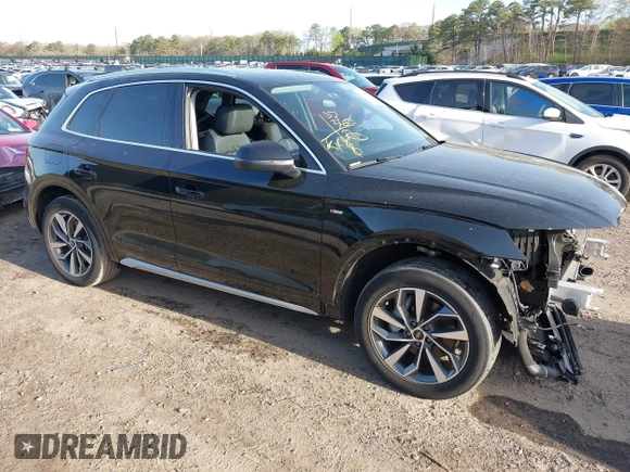 2022 Audi Q5 S line Premium with VIN WA1GAAFY9N2021322, listed as a IAAI auction lot 42119054 with 31,863 mi miles and . Bid and sale history available at DreamBid. Image 1.