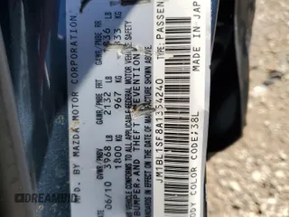 2010 Mazda 3 i Sport z VIN JM1BL1SF8A1354240, wystawiony jako Copart lot #55661775 z przebiegiem 109 209 mil mil oraz Szkoda całkowita • Salvage title. Historia ofert i sprzedaży dostępna na DreamBid. Obrazek 12.