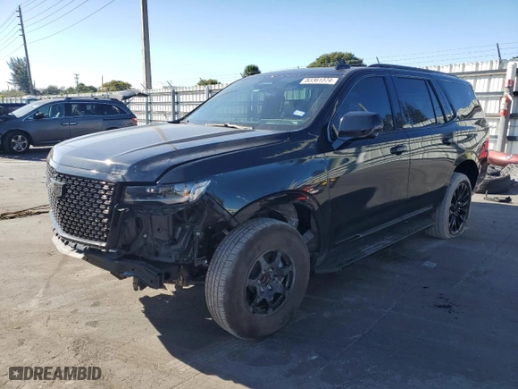 2021 Cadillac Escalade RWD Premium Luxury with VIN 1GYS3BKL4MR430046, listed as a Copart auction lot 83361374 with 57,230 mi miles and Salvage Title. Bid and sale history available at carsss.com. Image 1.
