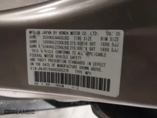 2006 Honda CR-V EX SE with VIN JHLRD78966C005379, listed as a IAAI auction lot 41284684 with 120,182 mi miles. Bid and sale history available at carsss.com. Image 9.
