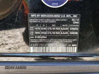 2012 Mercedes-Benz GL-Class GL 450 with VIN 4JGBF7BE9CA787517, listed as a Copart auction lot 75200784 with 179,768 mi miles and Non Repairable. Bid and sale history available at carsss.com. Image 15.