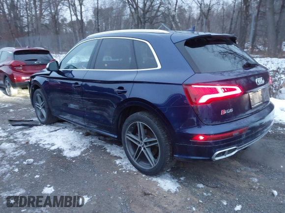 2018 Audi SQ5 Premium Plus with VIN WA1A4AFY2J2085029, listed as a IAAI auction lot 41015161 with 84,590 mi miles and . Bid and sale history available at DreamBid. Image 3.