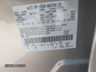 2008 Ford Edge SEL z VIN 2FMDK38C28BA91001, wystawiony jako IAAI lot #42273500 z przebiegiem 179 829 mil mil oraz . Historia ofert i sprzedaży dostępna na DreamBid. Obrazek 9.
