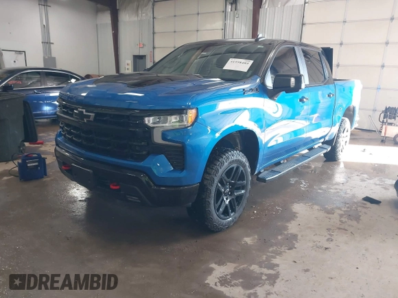 2023 Chevrolet Silverado 1500 LT Trail Boss with VIN 3GCUDFED7PG244061, listed as a IAAI auction lot 41598489 with 15,116 mi miles and . Bid and sale history available at DreamBid. Image 2.