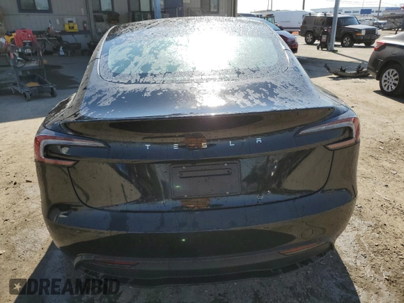 2025 Tesla Model 3 Long Range with VIN 5YJ3E1EA0SF902836, listed as a Copart auction lot 49674245 with 3,302 mi miles and Salvage Title. Bid and sale history available at DreamBid. Image 6.