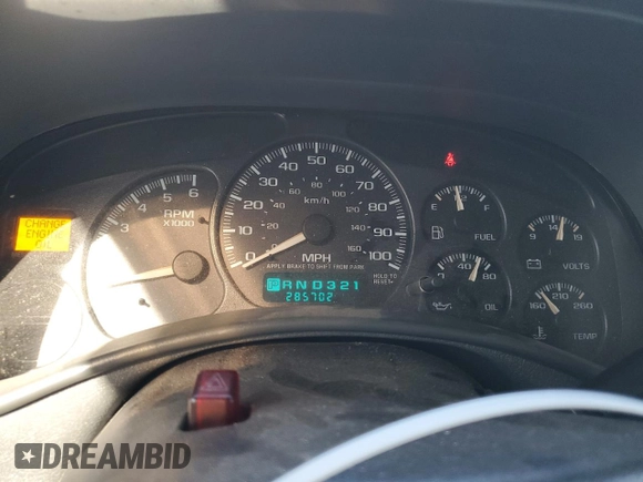 2002 Chevrolet Suburban LT with VIN 3GNEC16T62G229826, listed as a Copart auction lot 76776004 with 285,702 mi miles and Salvage Title. Bid and sale history available at carsss.com. Image 9.