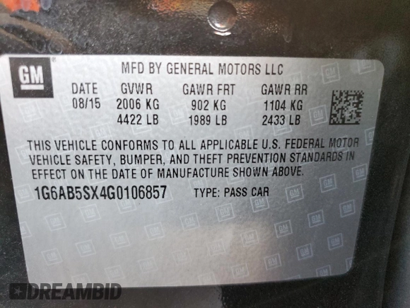 2016 Cadillac ATS Luxury Collection RWD z VIN 1G6AB5SX4G0106857, wystawiony jako Copart lot #86410414 z przebiegiem 39 490 mil mil oraz Szkody całkowita. Historia ofert i sprzedaży dostępna na DreamBid. Obrazek 12.