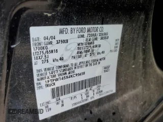 2004 Ford F-150 XLT with VIN 1FTPW145X4KC95658, listed as a Copart auction lot 71197604 with 219,018 mi miles and Salvage Title. Bid and sale history available at carsss.com. Image 12.