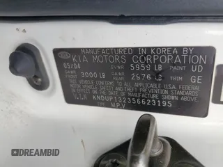 2005 Kia Sedona LX with VIN KNDUP132356623195, listed as a Copart auction lot 46623545 with 173,049 mi miles and Salvage Title. Bid and sale history available at carsss.com. Image 13.