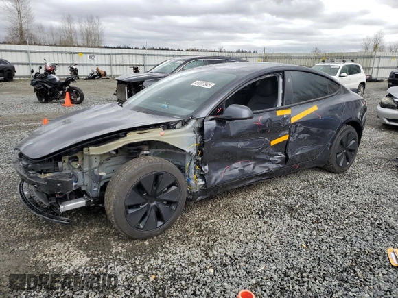 2025 Tesla Model 3 Long Range with VIN 5YJ3E1EA5SF889727, listed as a Copart auction lot 49207545 with 6,980 mi miles and Salvage Title. Bid and sale history available at carsss.com. Image 1.