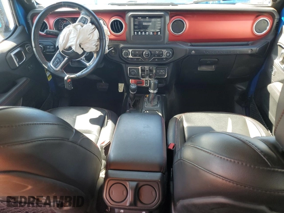 2021 Jeep Wrangler Unlimited Rubicon with VIN 1C4HJXFN0MW657623, listed as a Copart auction lot 46234085 with 32,709 mi miles and Salvage Title. Bid and sale history available at DreamBid. Image 8.