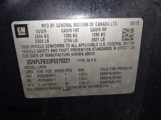 2015 Chevrolet Equinox LT with VIN 2GNFLFE33F6379221, listed as a IAAI auction lot 42077332 with 148,806 mi miles and . Bid and sale history available at DreamBid. Image 9.