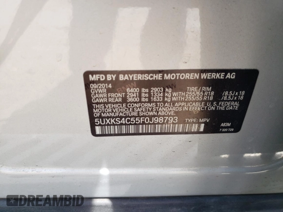 2015 BMW X5 xDrive35d z VIN 5UXKS4C55F0J98793, wystawiony jako Copart lot #56689675 z przebiegiem 192 286 mil mil oraz Czysty tytuł • Clean title. Historia ofert i sprzedaży dostępna na DreamBid. Obrazek 13.