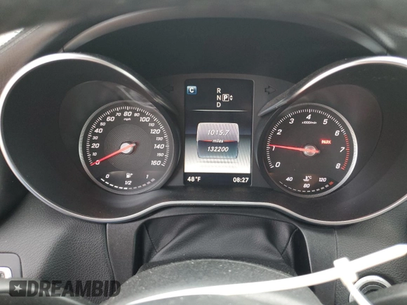 2015 Mercedes-Benz C 300 with VIN 55SWF4JB7FU093589, listed as a Copart auction lot 49947575 with 132,200 mi miles and Salvage Title. Bid and sale history available at DreamBid. Image 9.