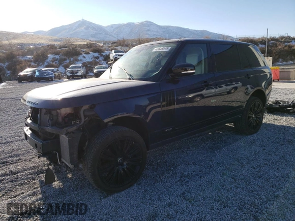 2019 Land Rover Range Rover z VIN SALGS5RE1KA555985, wystawiony jako Copart lot #42646015 z przebiegiem 53 265 mil mil oraz Szkoda całkowita • Salvage title. Historia ofert i sprzedaży dostępna na DreamBid. Obrazek 1.
