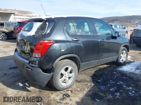 2016 Chevrolet Trax LS with VIN KL7CJNSB9GB600288, listed as a IAAI auction lot 41614215 with 73,486 mi miles. Bid and sale history available at carsss.com. Image 4.
