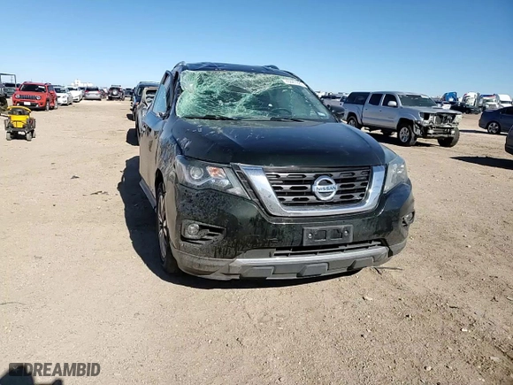 2019 Nissan Pathfinder SV with VIN 5N1DR2MM8KC586105, listed as a Copart auction lot 43481885 with 98,489 mi miles and Salvage Title. Bid and sale history available at carsss.com. Image 12.