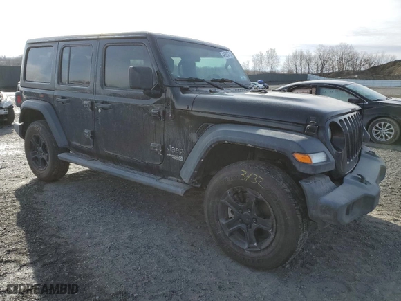 2019 Jeep Wrangler Unlimited Sport with VIN 1C4HJXDG2KW566080, listed as a Copart auction lot 44559215 with 84,646 mi miles and Salvage Title. Bid and sale history available at carsss.com. Image 4.