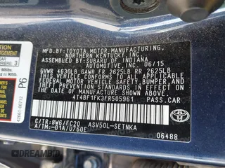 2015 Toyota Camry XLE with VIN 4T4BF1FK3FR505961, listed as a IAAI auction lot 41042038 with Not Provided miles and . Bid and sale history available at carsss.com. Image 9.