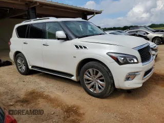 2017 Infiniti QX80 with VIN JN8AZ2NF8H9640603, listed as a Copart auction lot 60391994 with 120,152 mi miles and Salvage Title. Bid and sale history available at carsss.com. Image 4.