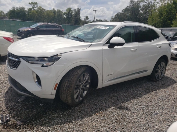 2021 Buick Envision Avenir with VIN LRBFZRR41MD122678, listed as a Copart auction lot 77042084 with 0 mi miles and Salvage Title. Bid and sale history available at carsss.com. Image 1.