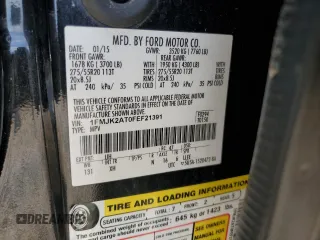 2015 Ford Expedition Max Limited with VIN 1FMJK2AT0FEF21391, listed as a Copart auction lot 57064805 with 145,981 mi miles and Salvage title. Bid and sale history available at DreamBid. Image 14.