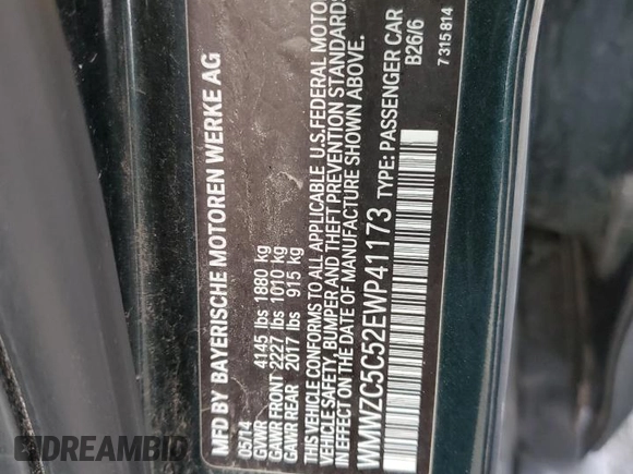 2014 MINI Countryman S z VIN WMWZC5C52EWP41173, wystawiony jako Copart lot #52725275 z przebiegiem 95 835 mil mil oraz Szkoda całkowita • Salvage title. Historia ofert i sprzedaży dostępna na DreamBid. Obrazek 13.