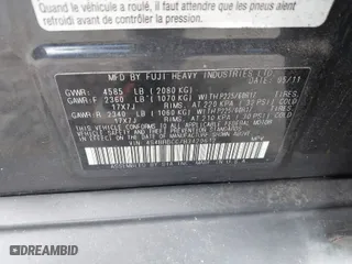 2011 Subaru Outback 2.5i Prem AWP with VIN 4S4BRBCC7B3420612, listed as a IAAI auction lot 41726379 with 214,088 mi miles. Bid and sale history available at carsss.com. Image 8.