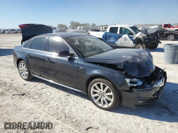 2014 Audi A4 Premium with VIN WAUAFAFL0EN000811, listed as a Copart auction lot 48606975 with 76,931 mi miles and Salvage Title. Bid and sale history available at carsss.com. Image 4.