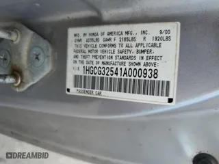 2001 Honda Accord Cpe EX with VIN 1HGCG32541A000938, listed as a Copart auction lot 43872744 with 245,902 mi miles and Salvage Title. Bid and sale history available at carsss.com. Image 14.