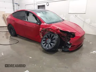 2023 Tesla Model Y Performance with VIN 7SAYGDEF8PF586142, listed as a IAAI auction lot 41799501 with Not Provided miles and . Bid and sale history available at DreamBid. Image 1.