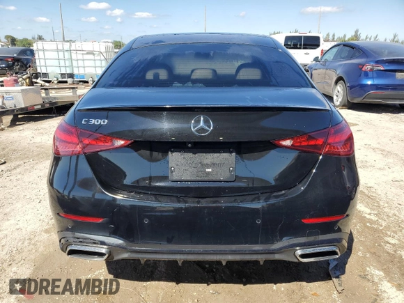 2023 Mercedes-Benz C 300 with VIN W1KAF4GB9PR108386, listed as a Copart auction lot 47458785 with 27,084 mi miles and Clean Title. Bid and sale history available at carsss.com. Image 6.