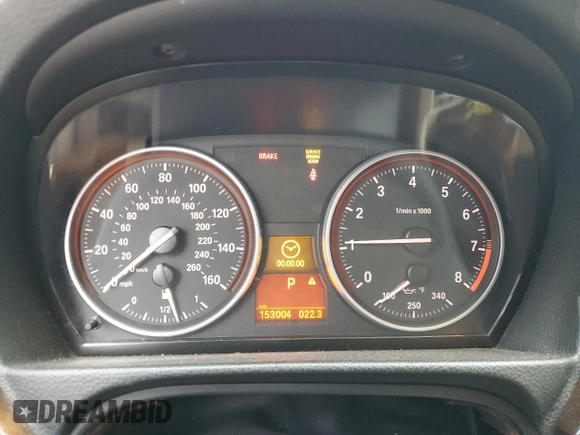 2007 BMW 3 Series 328i with VIN WBAWR33507PX79021, listed as a Copart auction lot 46251805 with 153,004 mi miles and Salvage title. Bid and sale history available at DreamBid. Image 9.