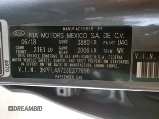 2018 Kia Forte LX with VIN 3KPFL4A72JE277696, listed as a Copart auction lot 47819695 with 171,950 mi miles and Salvage Title. Bid and sale history available at carsss.com. Image 12.