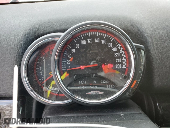 2021 MINI Countryman John Cooper Works with VIN WMZ33BS05M3N01273, listed as a Copart auction lot 82748524 with 52,091 mi miles and Salvage Title. Bid and sale history available at carsss.com. Image 9.