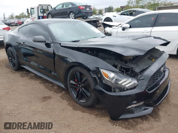 2015 Ford Mustang EcoBoost z VIN 1FA6P8TH6F5370313, wystawiony jako IAAI lot #42206594 z przebiegiem 76 769 mil mil oraz . Historia ofert i sprzedaży dostępna na DreamBid. Obrazek 1.