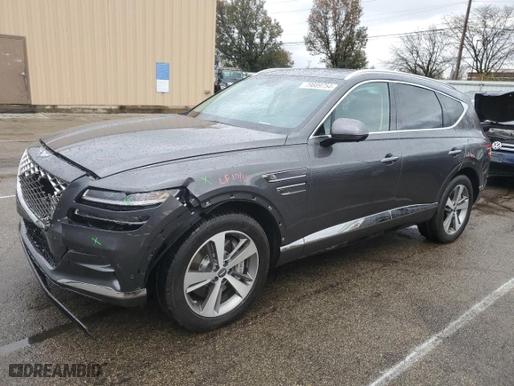 2023 Genesis GV80 with VIN KMUHBDSBXPU147476, listed as a Copart auction lot 79889754 with 15,388 mi miles and Salvage Title. Bid and sale history available at carsss.com. Image 1.