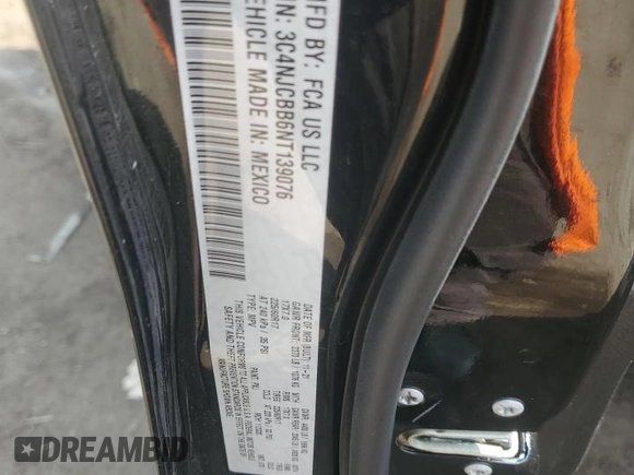 2022 Jeep Compass Altitude with VIN 3C4NJCBB6NT139076, listed as a Copart auction lot 72221504 with Not provided miles and Salvage title. Bid and sale history available at DreamBid. Image 13.